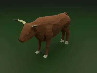 Low Poly Bull Low-poly 3D model