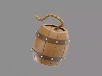 Barrel bomb TNT Low-poly 3D model