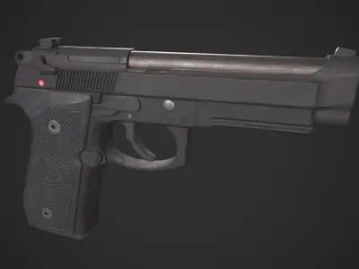 Beretta M9A1 Low-poly 3D model
