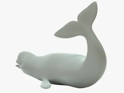Beluga Whale Rigged Basemesh Low-poly 3D model