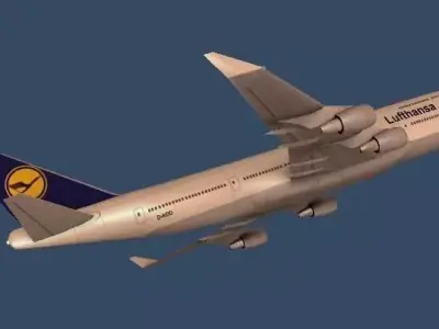 Boeing 747 Lufthansa Low-poly 3D model