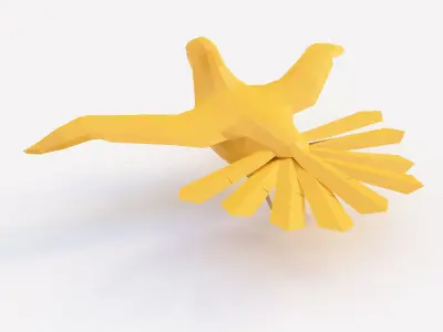 Bird 3d model origami Low-poly 3D model