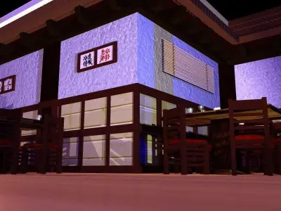 Japanese Restaurant Interior 3D model