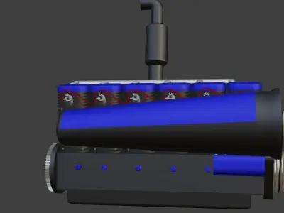 I 6 air cooled engine 3D model