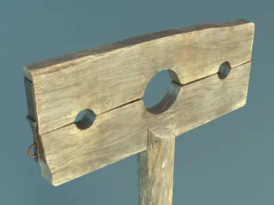 Pillory PBR Low-poly 3D model