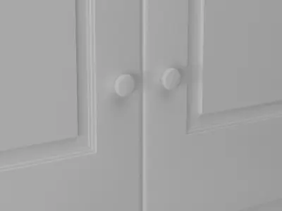 White Solid Pine Wardrobe CL111 Free 3D model