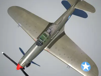 Bell P-39 Airacobra Low-poly 3D model