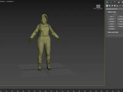Female Hunting Outfit 2 Low-poly 3D model