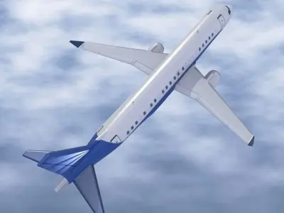 Embraer Lineage 1000 executive jet Low-poly 3D model