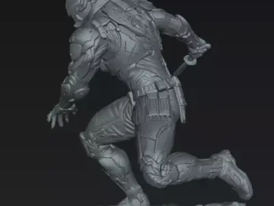 Soldier Ashen Dash Protocol 75mm STL Sci-Fi Miniature 3D print model