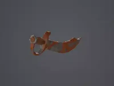 Low Poly Rusty Pirate Cutlass Sword Low-poly 3D model