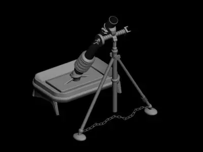 M1 Mortar Low-poly 3D model