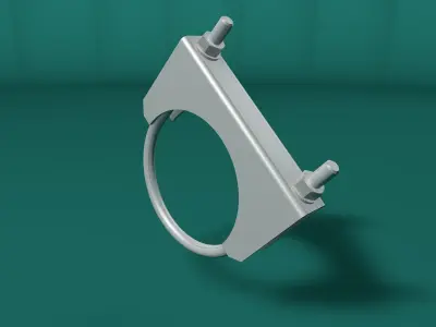 Tube clamp and anchor Low-poly 3D model