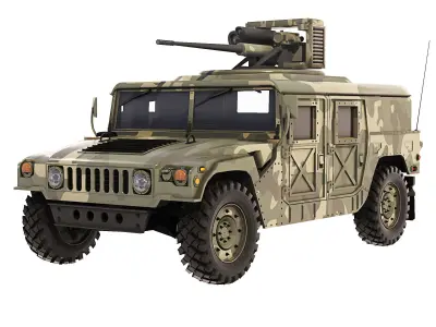 Humvee Military M242 Bushmaster 1989 3D model