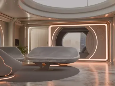 Higher End Cyberpunk Apartment 3D model
