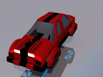 Hovercar car flying in air 3D model