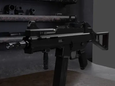 Custom Ump SMG Low-poly 3D model