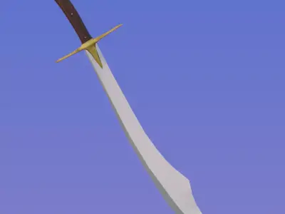 Arabian Scimitar Sword Low-poly 3D model