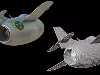 Stylized J29 Tunnan Low-poly 3D model