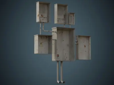 Utility Box 2B Low-poly 3D model