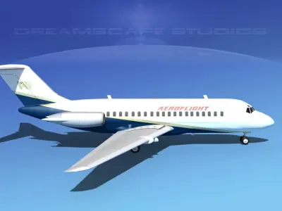 Doulgas DC-9-20 AeroFlight 3D model