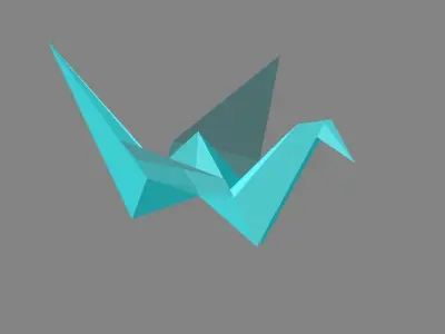 Origami Crane Free low-poly 3D model