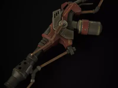 FlameThrower grenade launcher Low-poly 3D model