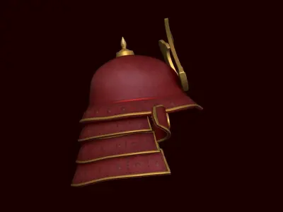 Samurai Helmet - Japanese Culture - Medieval Character Low-poly 3D model