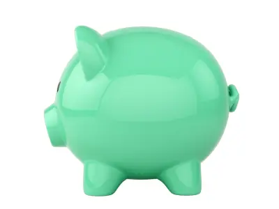 Green Piggy Bank 3D model