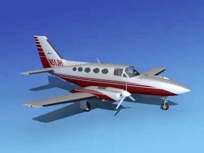 Cessna 414A Chancellor V10 3D model
