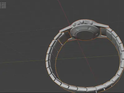 Wristwatch Low-poly 3D model