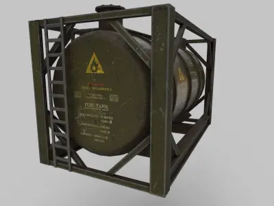 Military Fuel Tank - Low Poly - Game Ready Low-poly 3D model