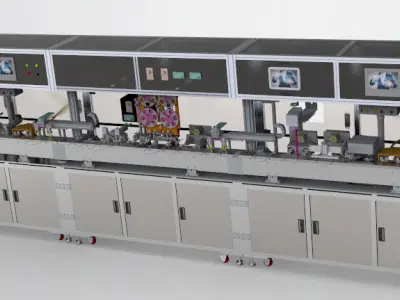 Automatic cutting and welding line 3D model