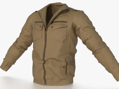 BOMBER military jacket 3D model