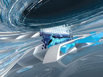 Virtual Broadcast Studio 20 PBR Low-poly 3D model