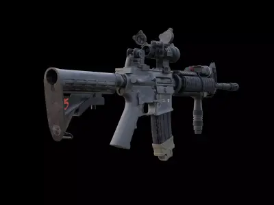 M4A1 Carbine Assault Rifle - Game Ready Low Poly Low-poly 3D model