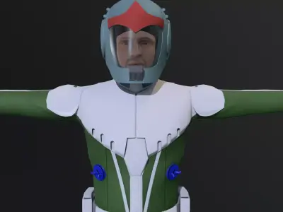 Zeon gundam pilot Low-poly 3D model