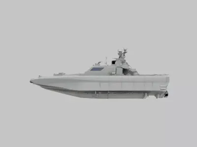 Futuristic Stealth Vessel Low-poly 3D model