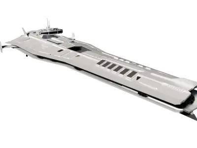 Futuristic Sci-Fi Space Heavy Cruiser 3D model