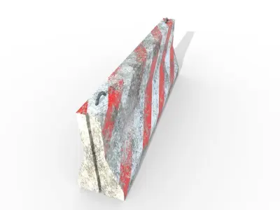 Barier barricade Low-poly 3D model