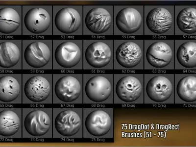 Metal Impact Maker 300 ZBrush brushes and 75 alphas Texture