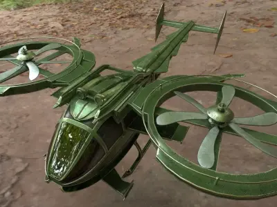 Helicopter twin rotorcraft 3D model