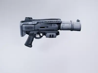 Low Poly Futuristic Shotgun - Stylized Sci-Fi Weapon 3D model