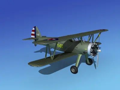 Stearman PT-17 Kaydet V12 3D model