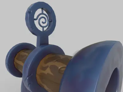 Stylized cannon Low-poly 3D model