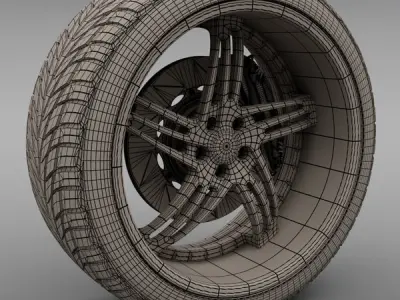 Savini Forged SV-20S Wheel and Tire 3D model