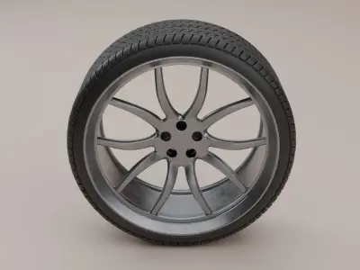 Car Wheel Low-poly 3D model