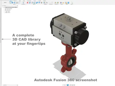 DIN-EN Butterfly Valves -Wafer Type - Red 3D model