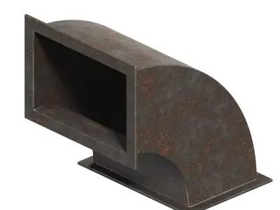 Rusty Rectangular Elbow Duct 3D model