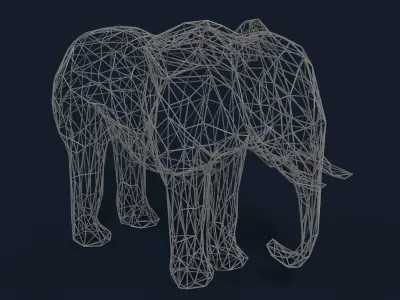 Low Poly Elephant polygonal Low-poly 3D model
